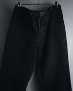 "HERMES" 00’s high density cotton twill lamb leather accents pants