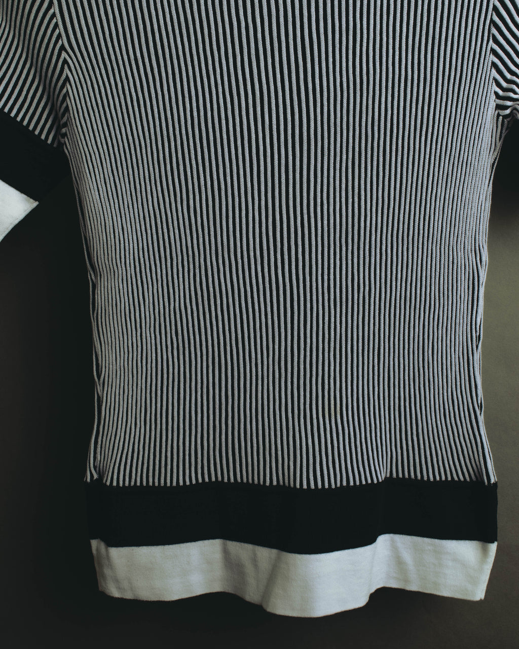 "Salvatore Ferragamo" 00's-10's Monochrome striped cotton knit polo