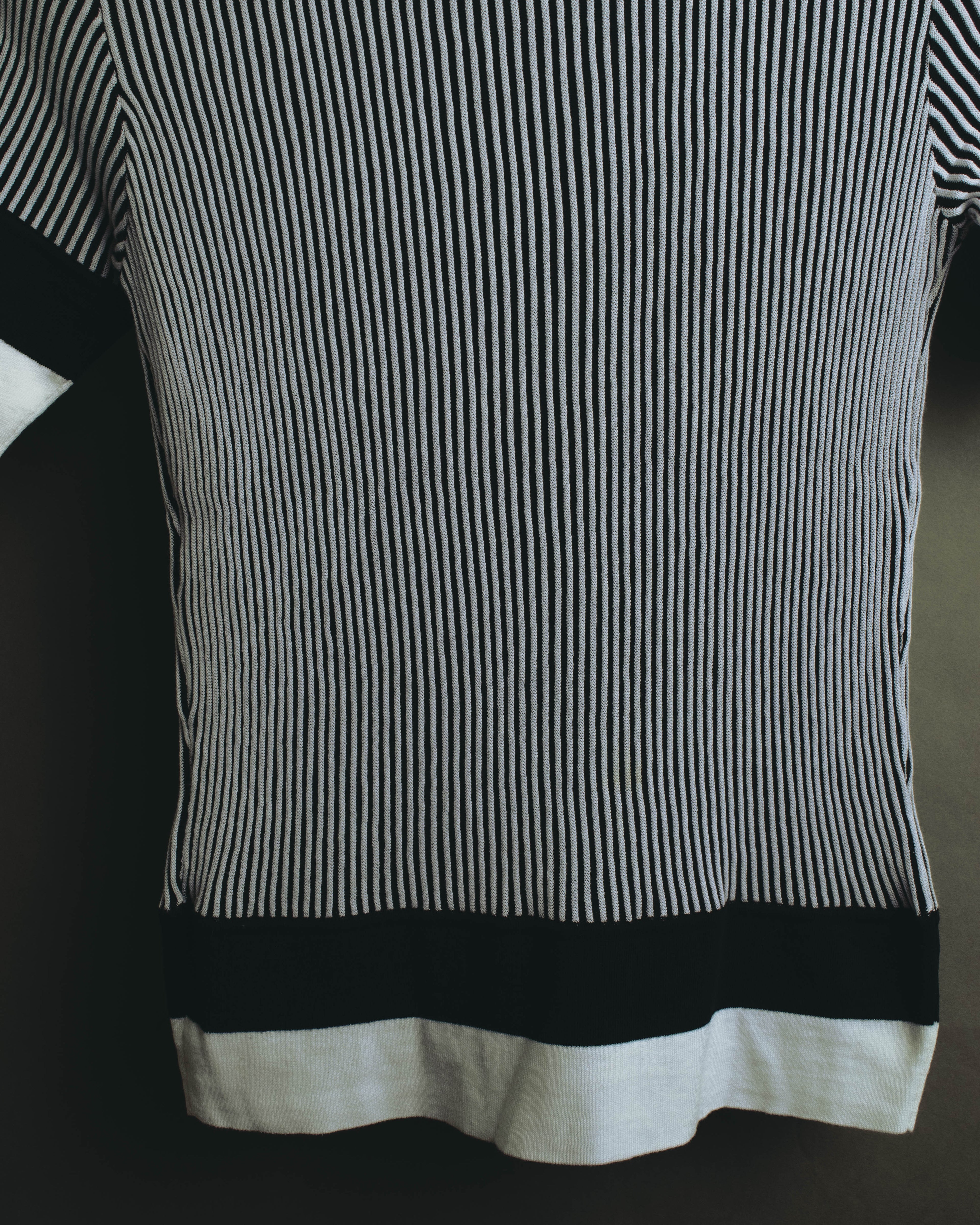 "Salvatore Ferragamo" 00's-10's Monochrome striped cotton knit polo