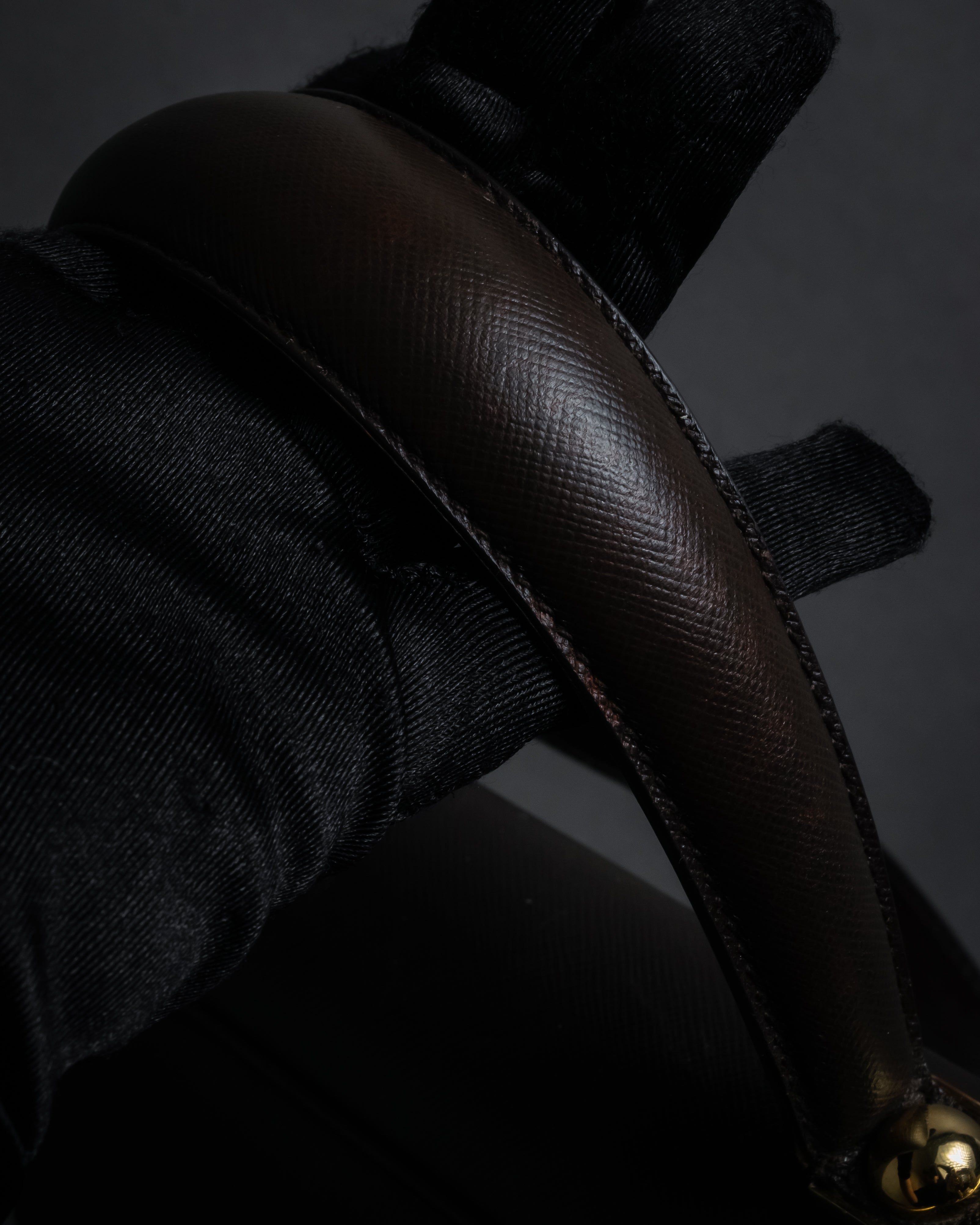 "Salvatore Ferragamo" Structured Gancini 2way dark brown leather bag