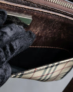 "BURBERRY" Nova check pattern leather combination shoulder bag