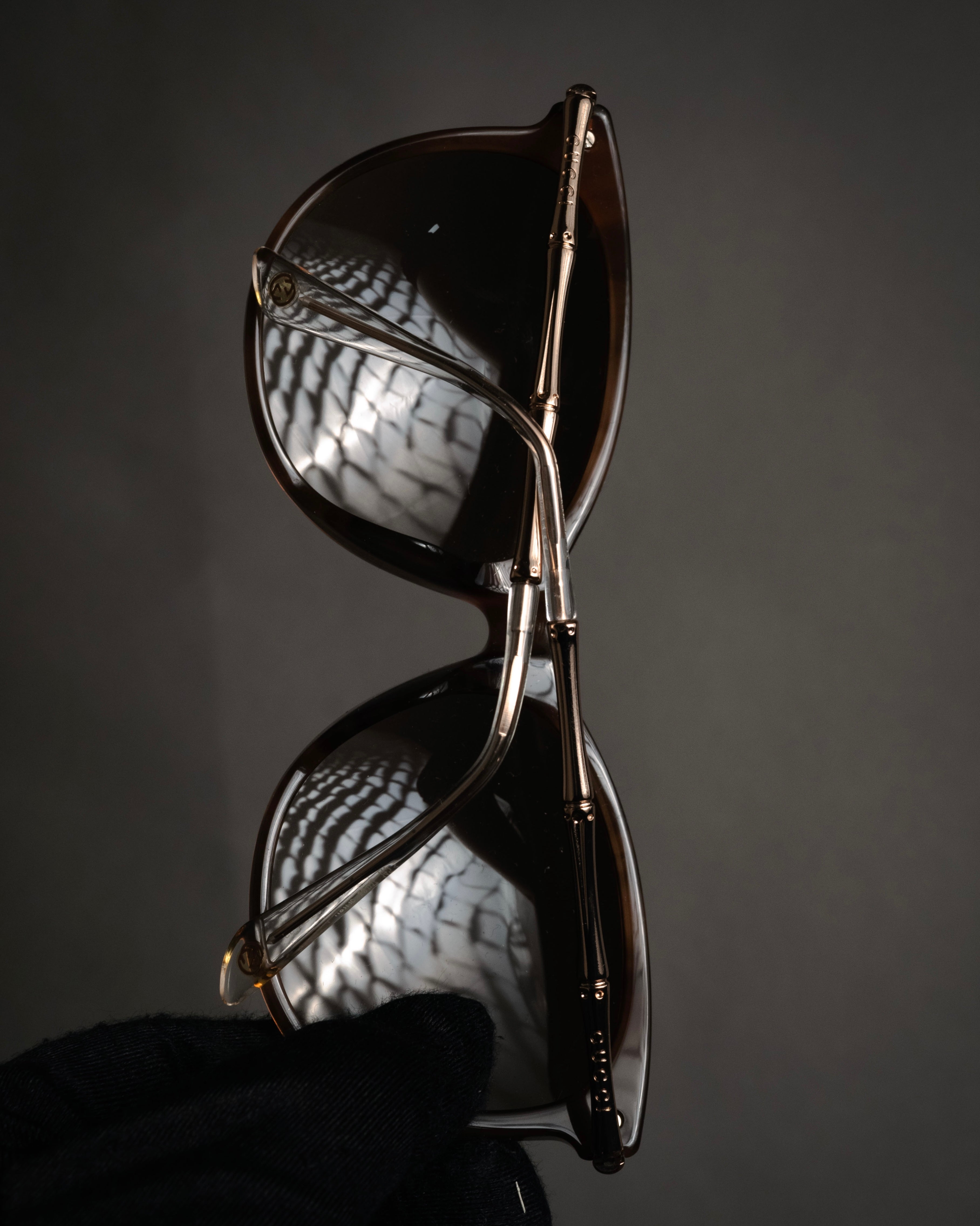 GUCCI - Bamboo Temple Bio-Based Sunglasses - Brown - Eco-Friendly