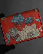 "GUCCI" Botanical pattern double G motif leather bifold wallet