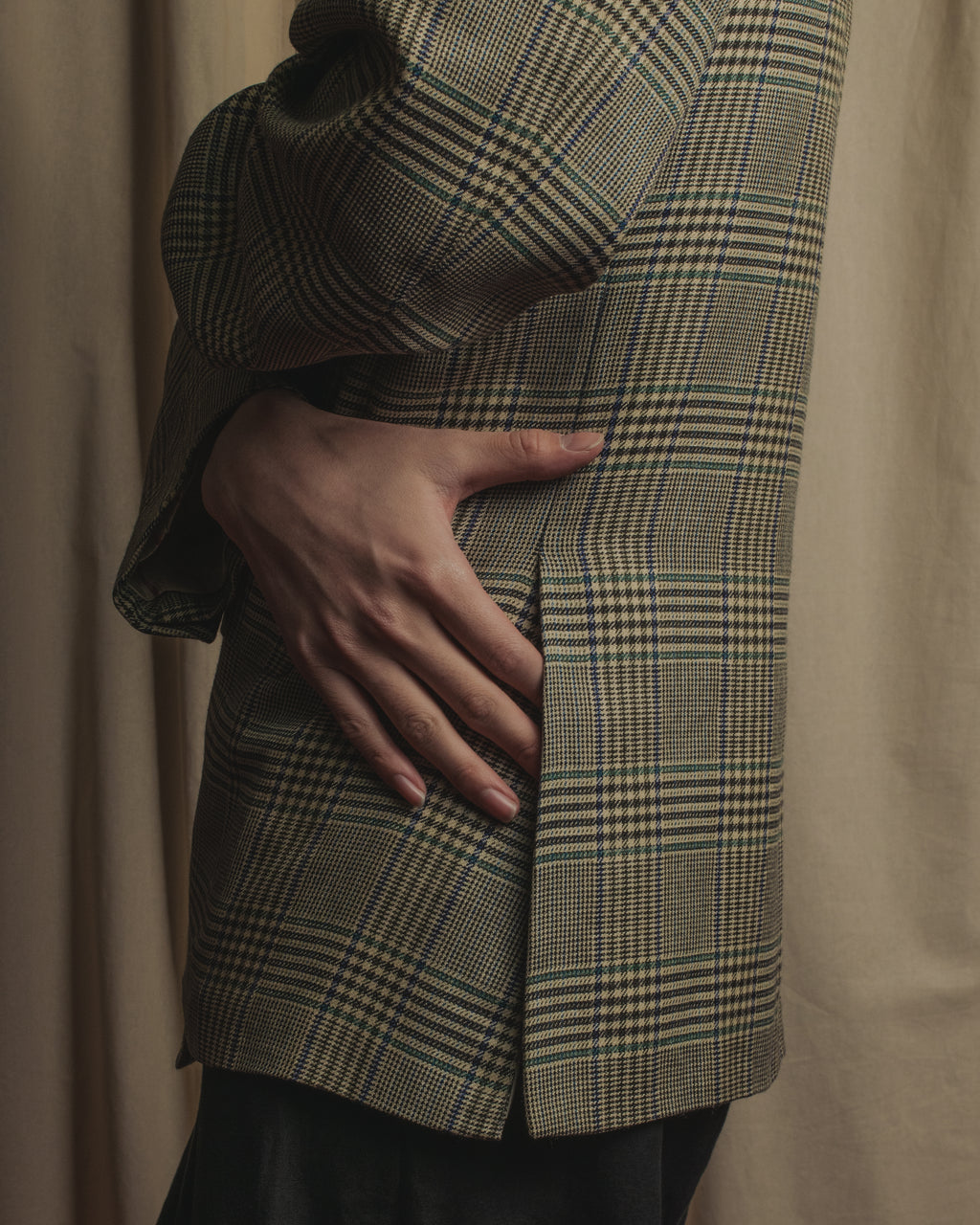 Chaqueta entallada de seda, lana y lino de los años 90 de "HERMES" Belvest