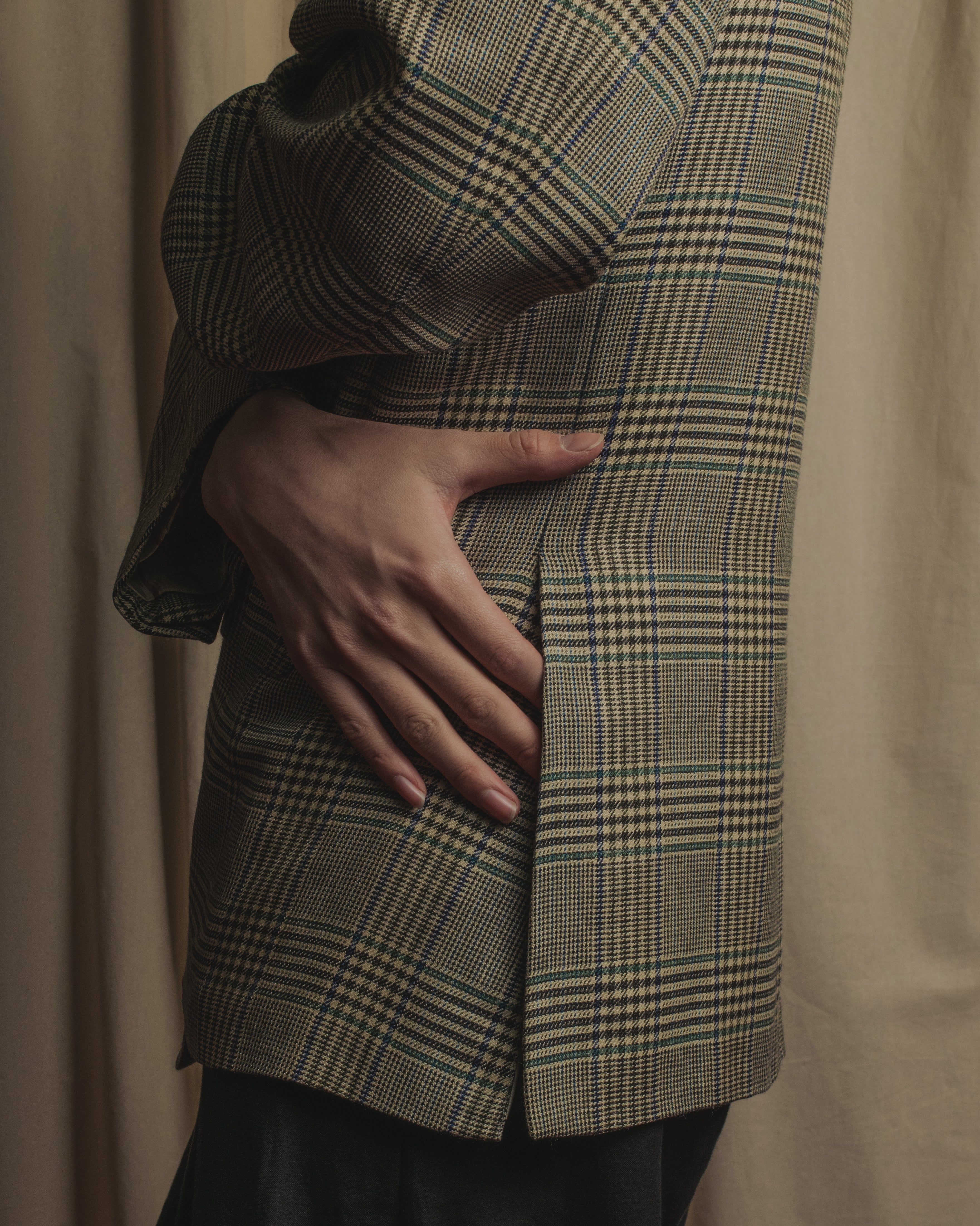 Chaqueta entallada de seda, lana y lino de los años 90 de "HERMES" Belvest