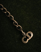 “Christian Dior” 90’s-00’s Antique gold botanical pendant necklace