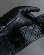 "Pierre Cardin" Belt buckle design quilted leather gloves