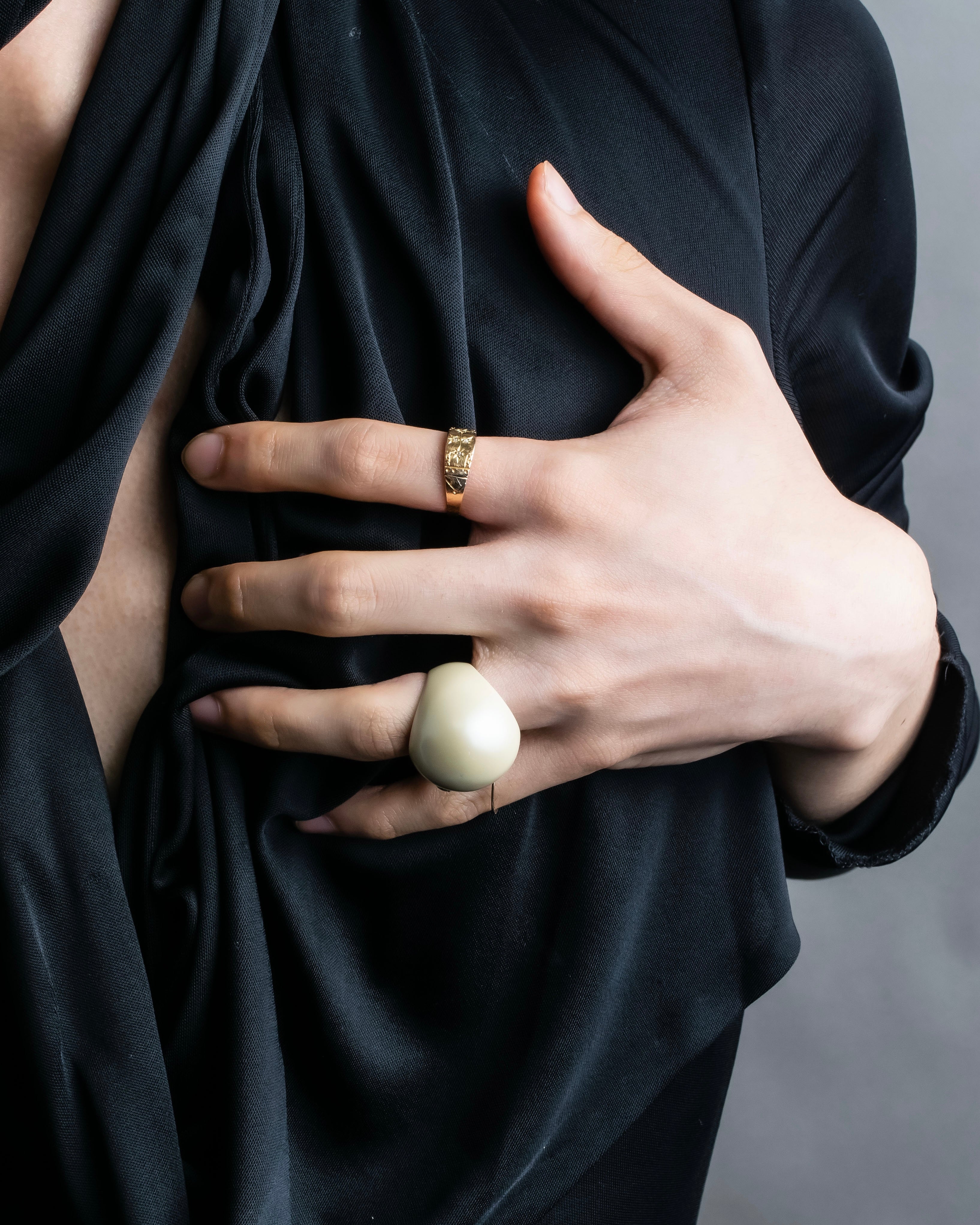 "Christian DIOR" Balloon detail logo design ring