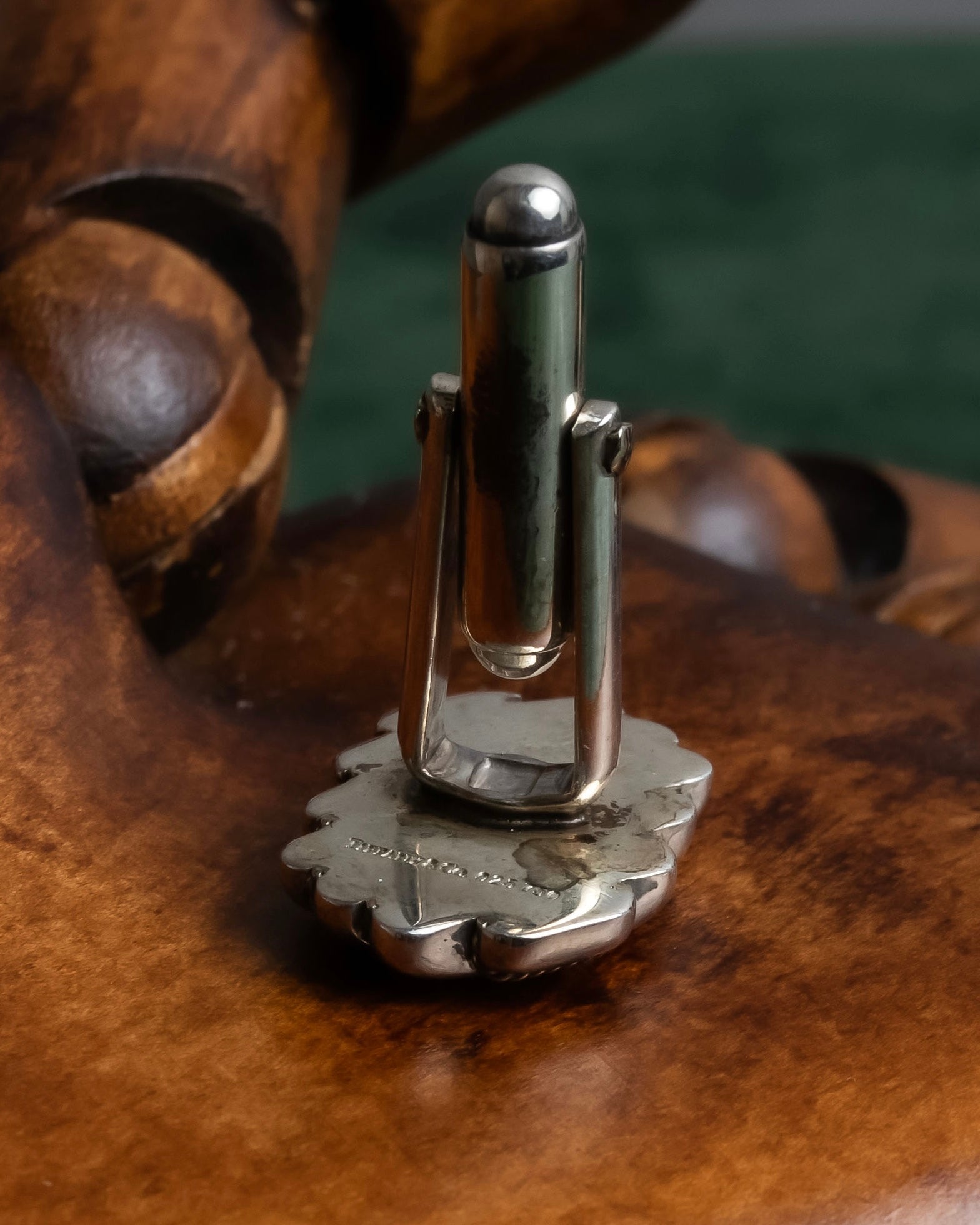 "Tiffany&Co" Rope-shaped milgrain design silver cufflinks ＆tie clip