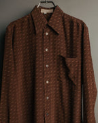 “GUCCI” 70’s horsebit monogram silk shirt