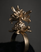“DIOR” 2010’s sculptural turtle floral motif ring