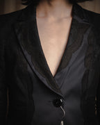 "ARMANI COLLEZIONI" Sheer lace layered tailored jacket