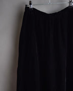 "CELINE" Pleated satin hem velvet flare skirt