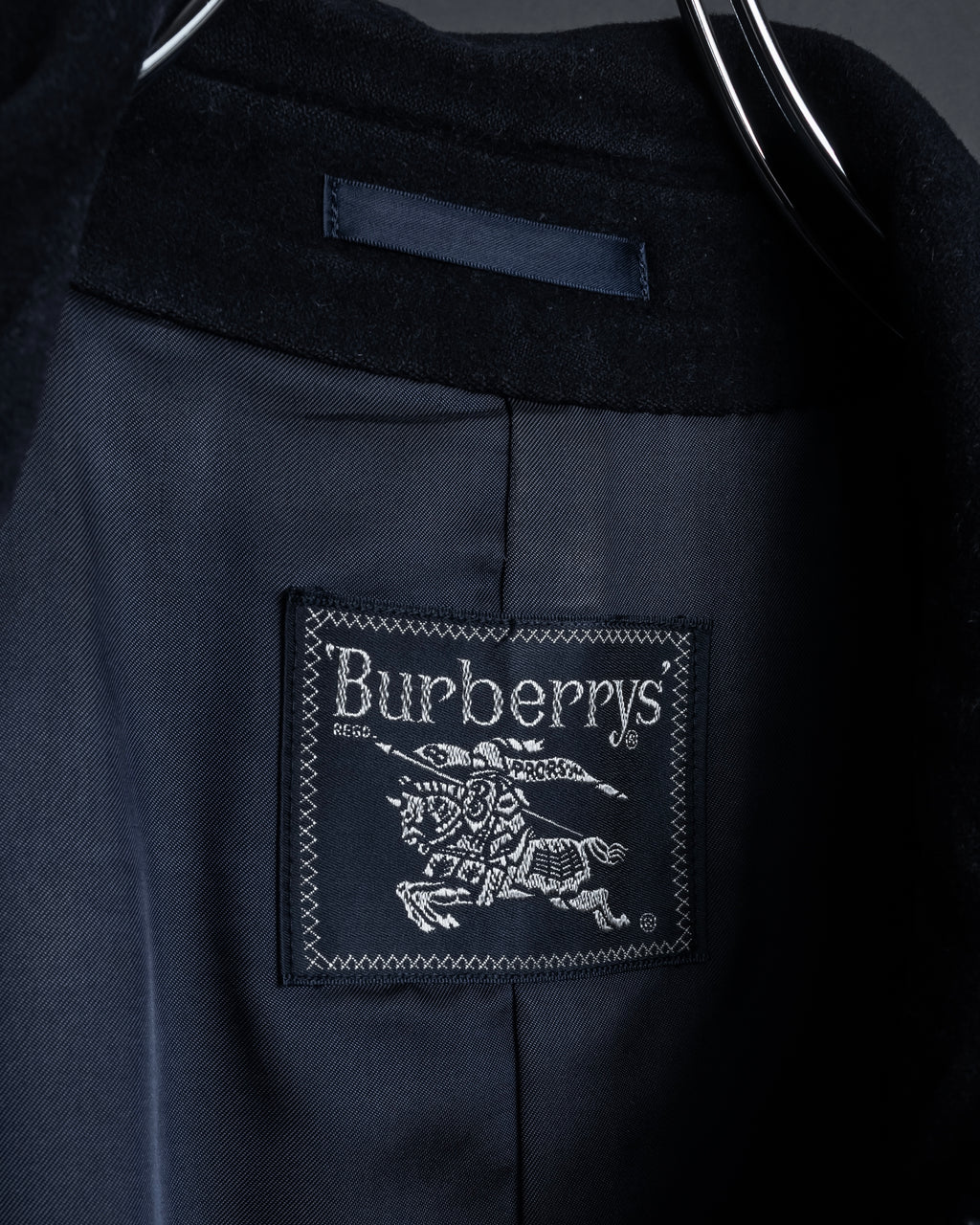 "BURBERRYS" High density wool stand collar coat