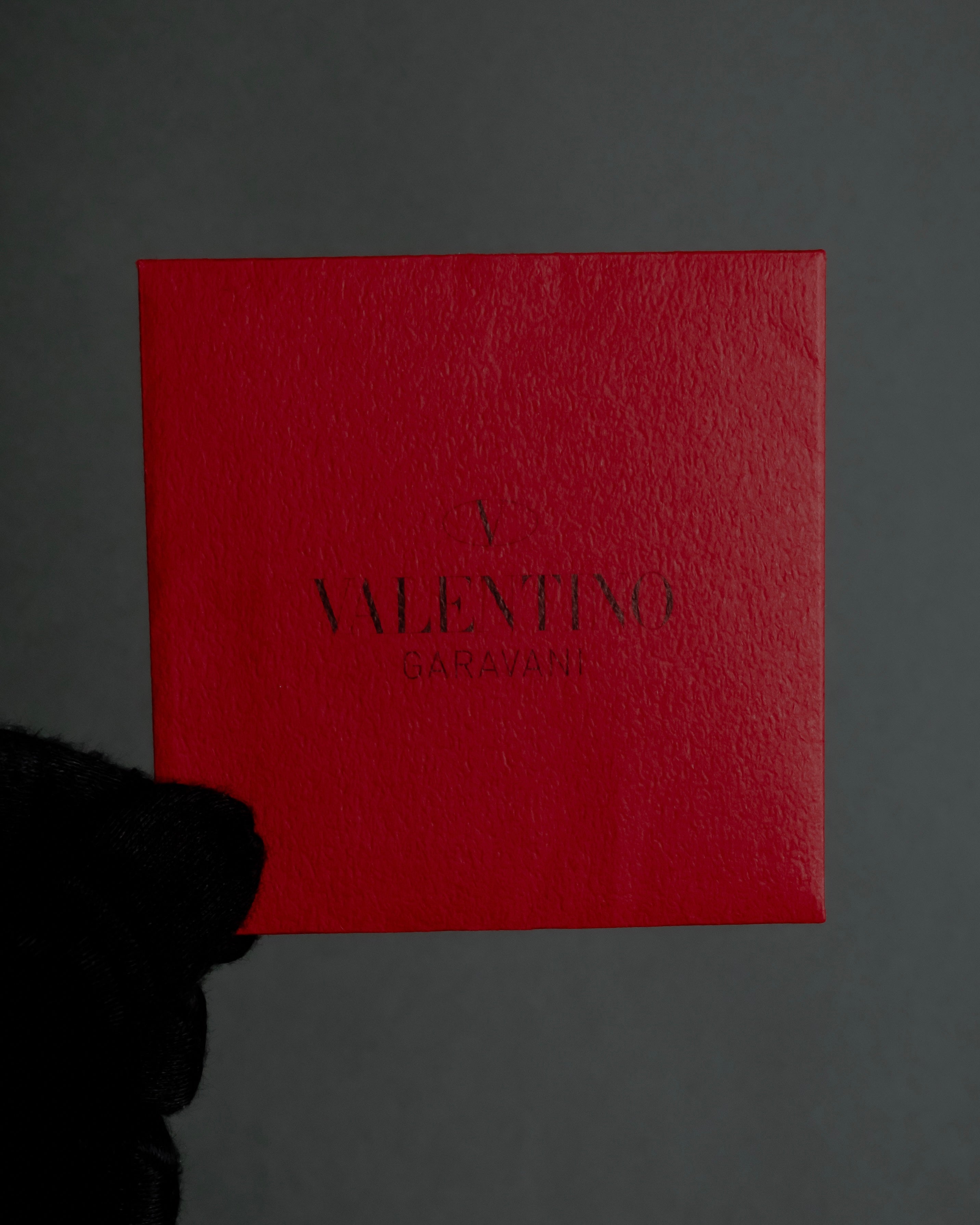 "RED VALENTINO" Bow motif Rosso color leather narrow belt