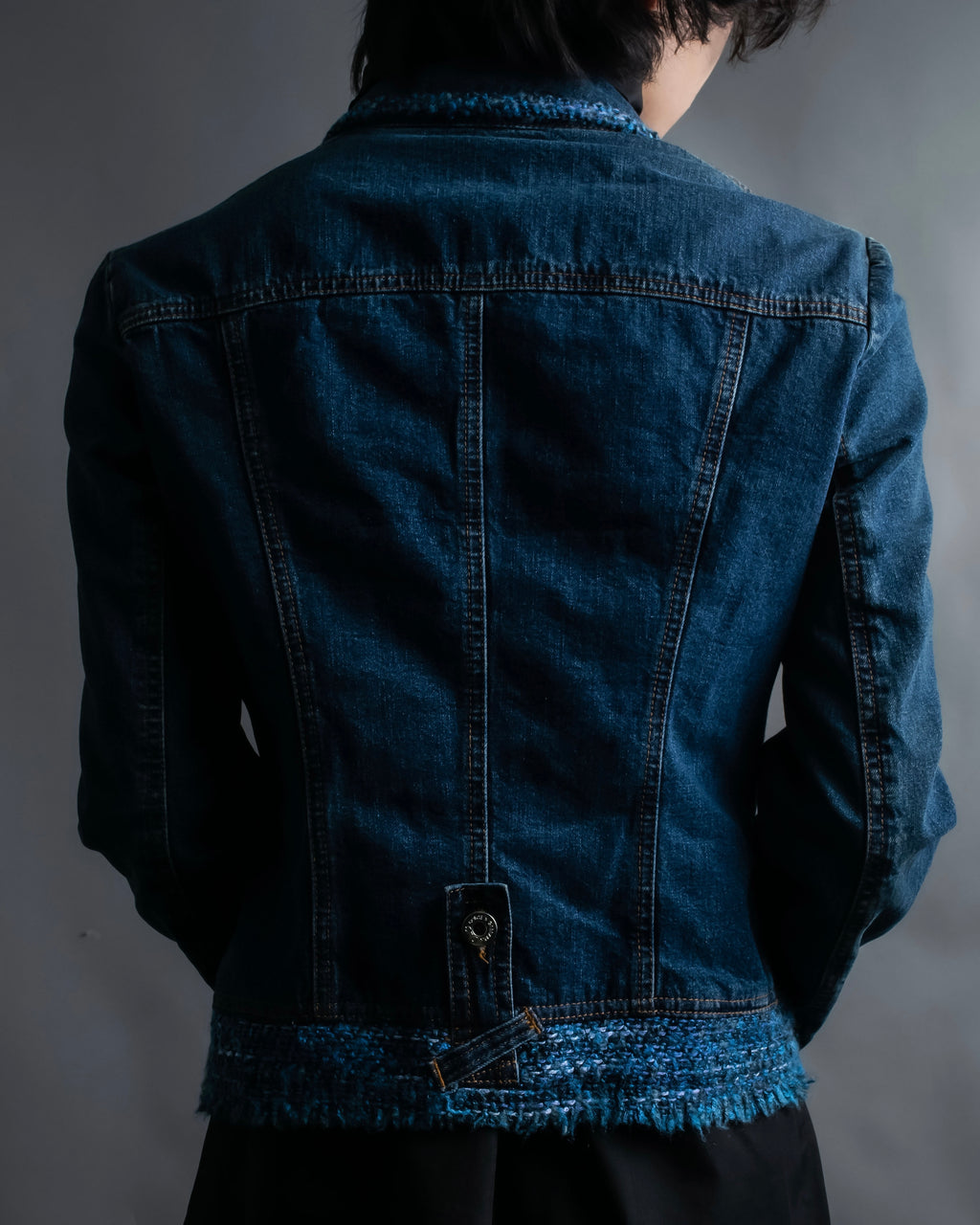 “D&amp;G” Tweed attached bijou button denim jacket