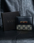 "GUCCI" GG pattern leather compact wallet