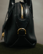 –SPECIAL– “Salvatore Ferragamo“ 00’s-10’s Black leather dome handbag