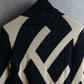 "BALMAIN" Geometric pattern turtleneck ribbed knit pullover