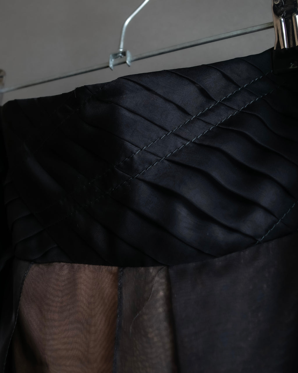 "CELINE" See-through layered design shirt & skirt set up