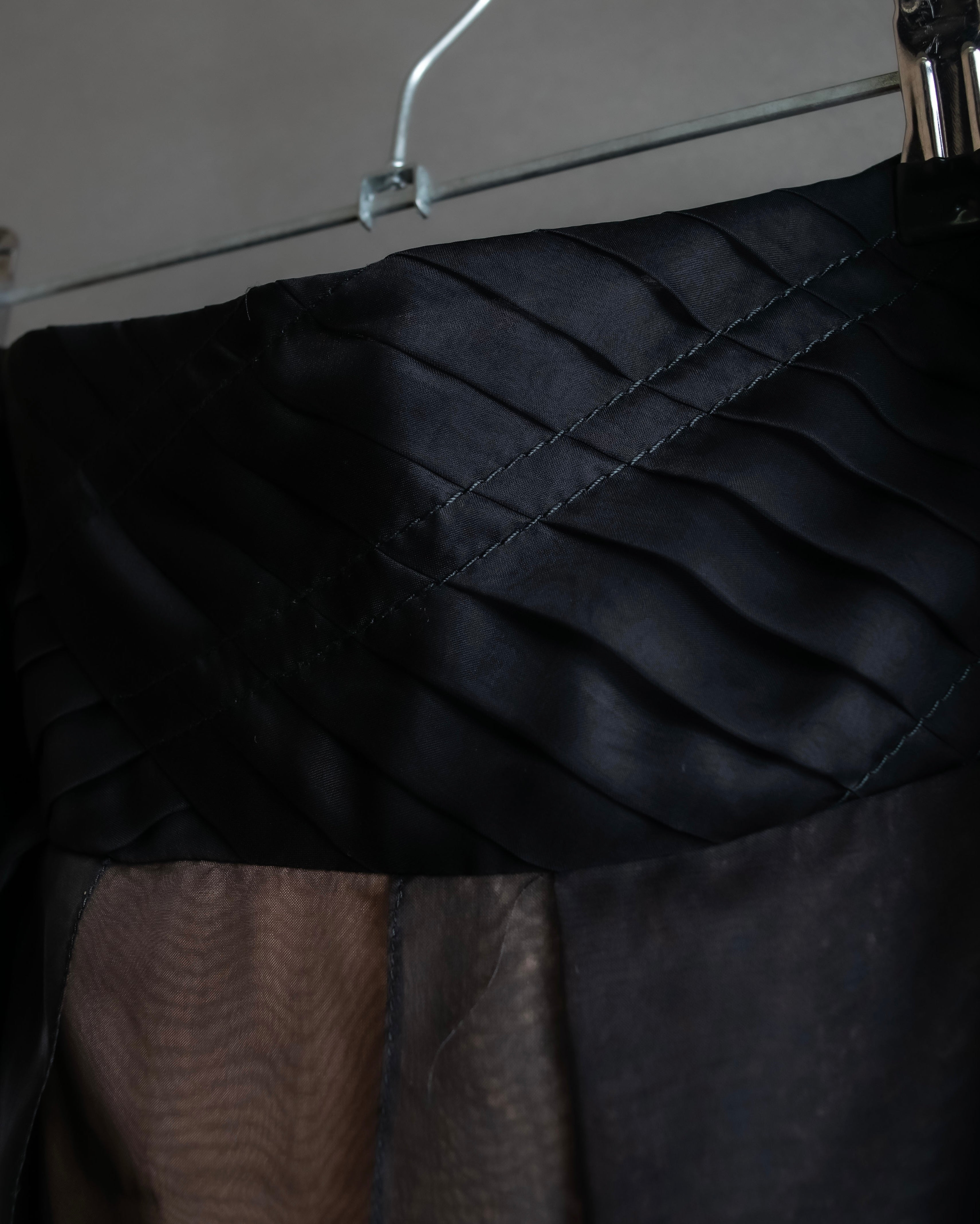 "CELINE" See-through layered design shirt & skirt set up