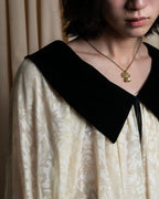 "Christian Dior" Jacquard balloon sleeve dress pullover