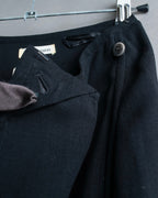 "HERMES" Button detailed flared midi skirt