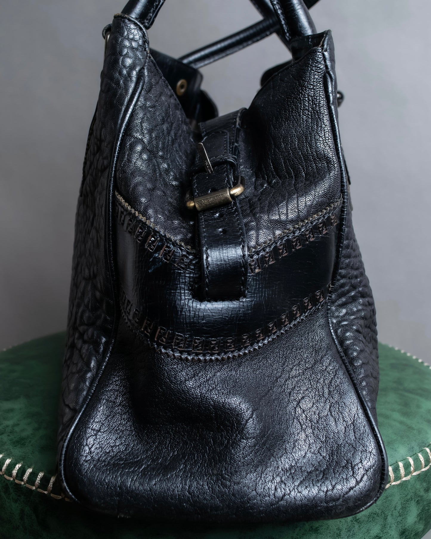 "FENDI" Ethnico grained leather hand bag