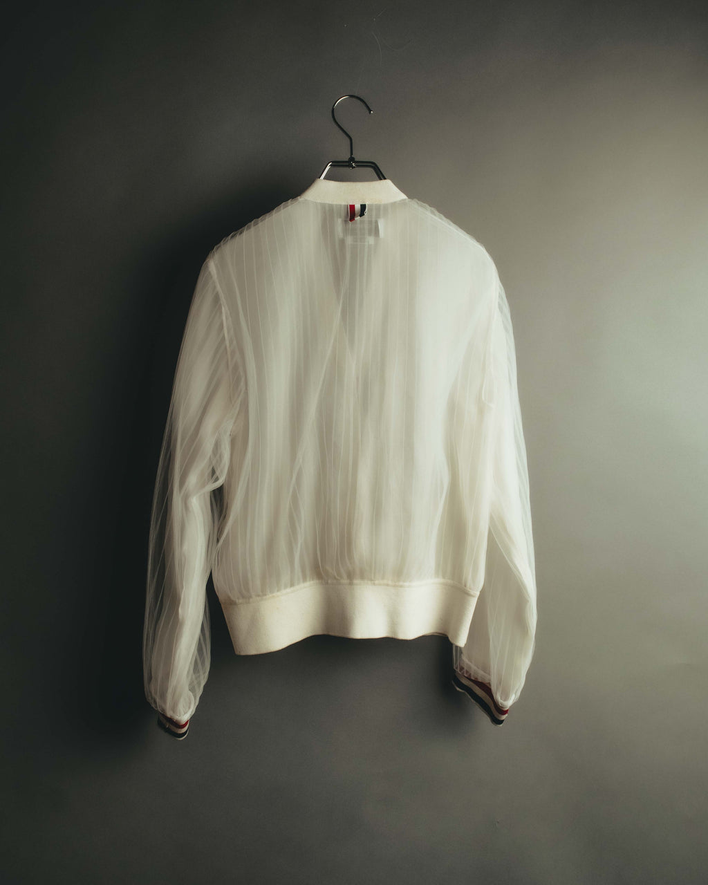 “THOM BROWNE” 2010's Sheer tulle tricolor cardigan