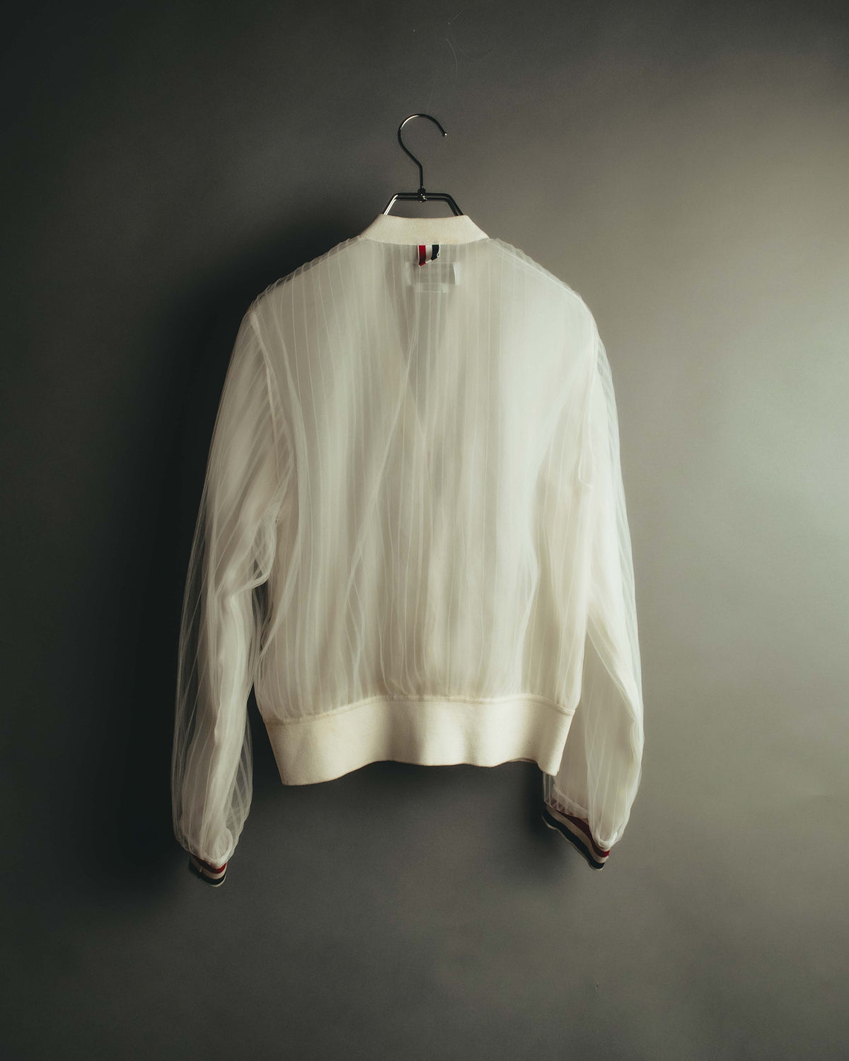 “THOM BROWNE” 2010's Sheer tulle tricolor cardigan