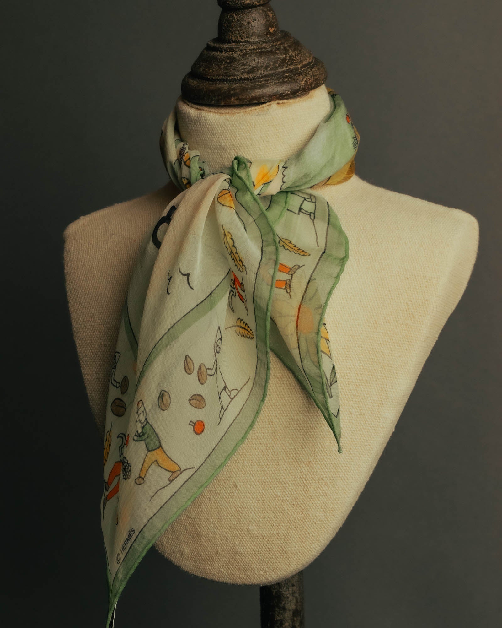 “HERMÈS” 90’s-10’s Retour à la terre silk scarf