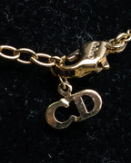 "Christian Dior" Pearl bijou gold chain necklace