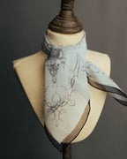 "Hermès" 80's-90's Airy silk chiffon scarf