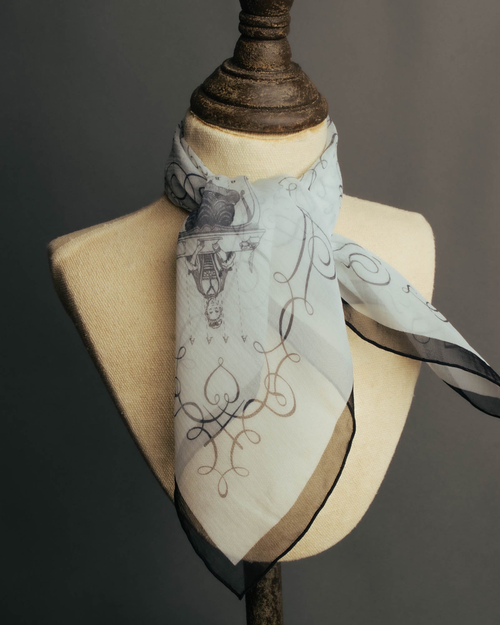 "Hermès" 80's-90's Airy silk chiffon scarf