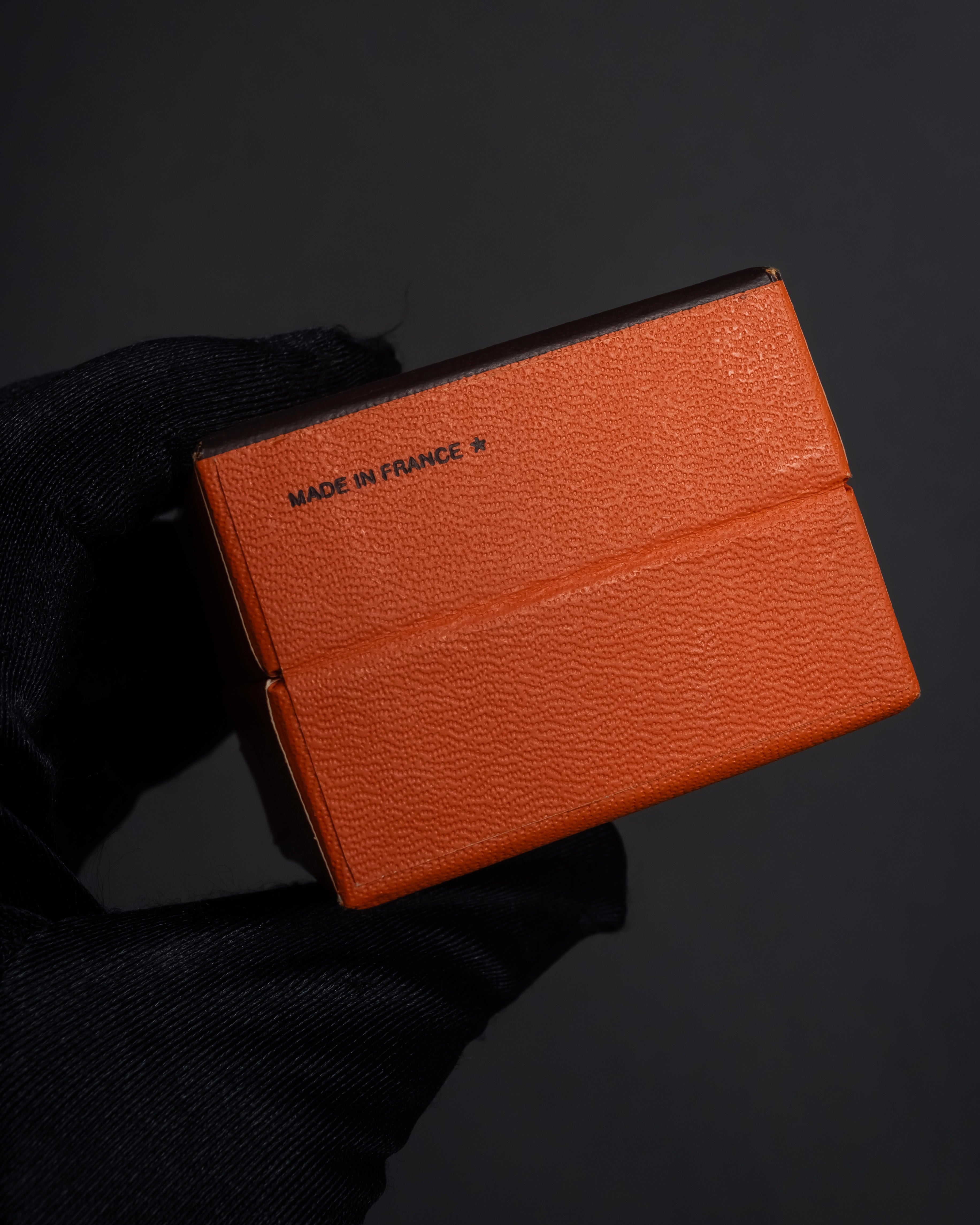 "HERMES" Drum-shaped calf leather scarf ring