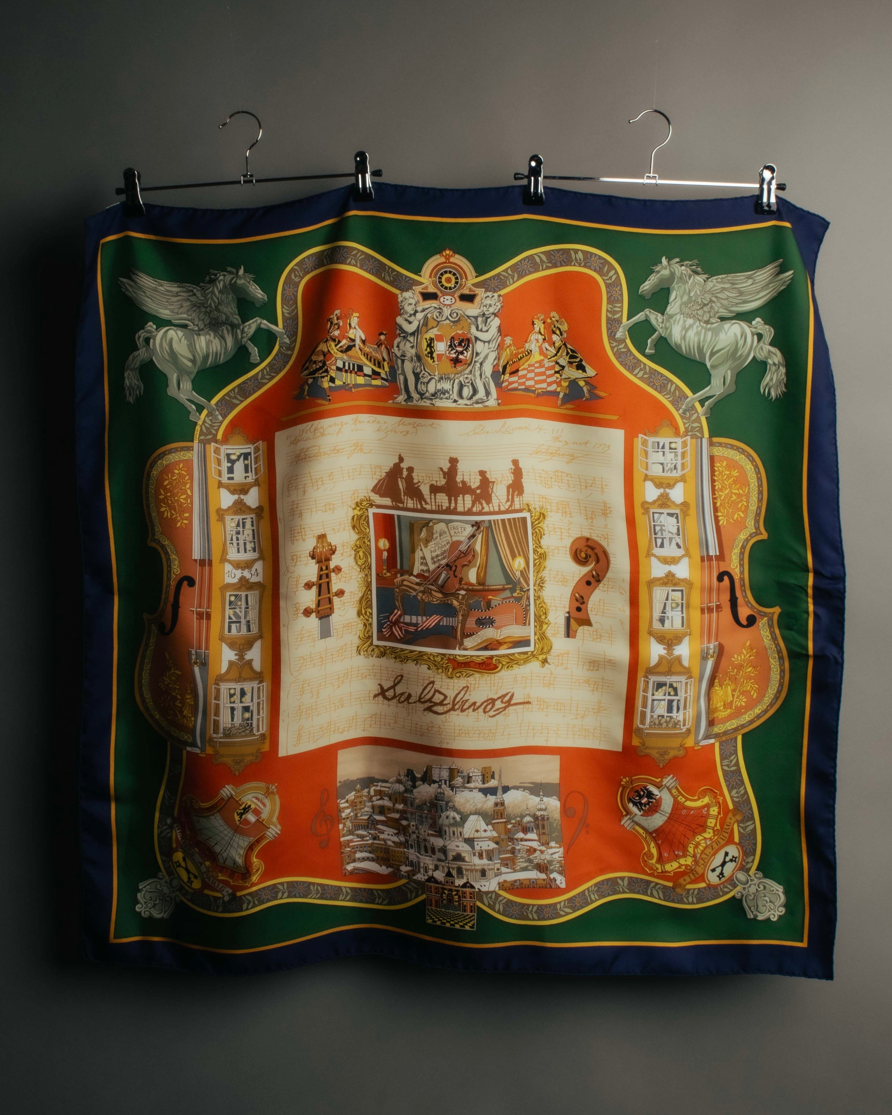 "Hermès" 90's-00's Classic printed silk scarf