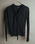 “GUCCI” 2001-2004 Tom Ford era gathered wool fringe knit top