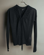 “GUCCI” 2001-2004 Tom Ford era gathered wool fringe knit top