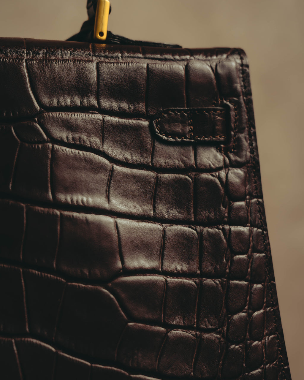 -SPECIAL- "CRISTIAN FLORENCE" 90's-00's Classic crocodile embossed leather structured top handle bag