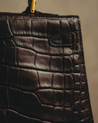 -SPECIAL- "CRISTIAN FLORENCE" 90's-00's Classic crocodile embossed leather structured top handle bag