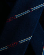 "CELINE" Chain stripe pattern silk necktie