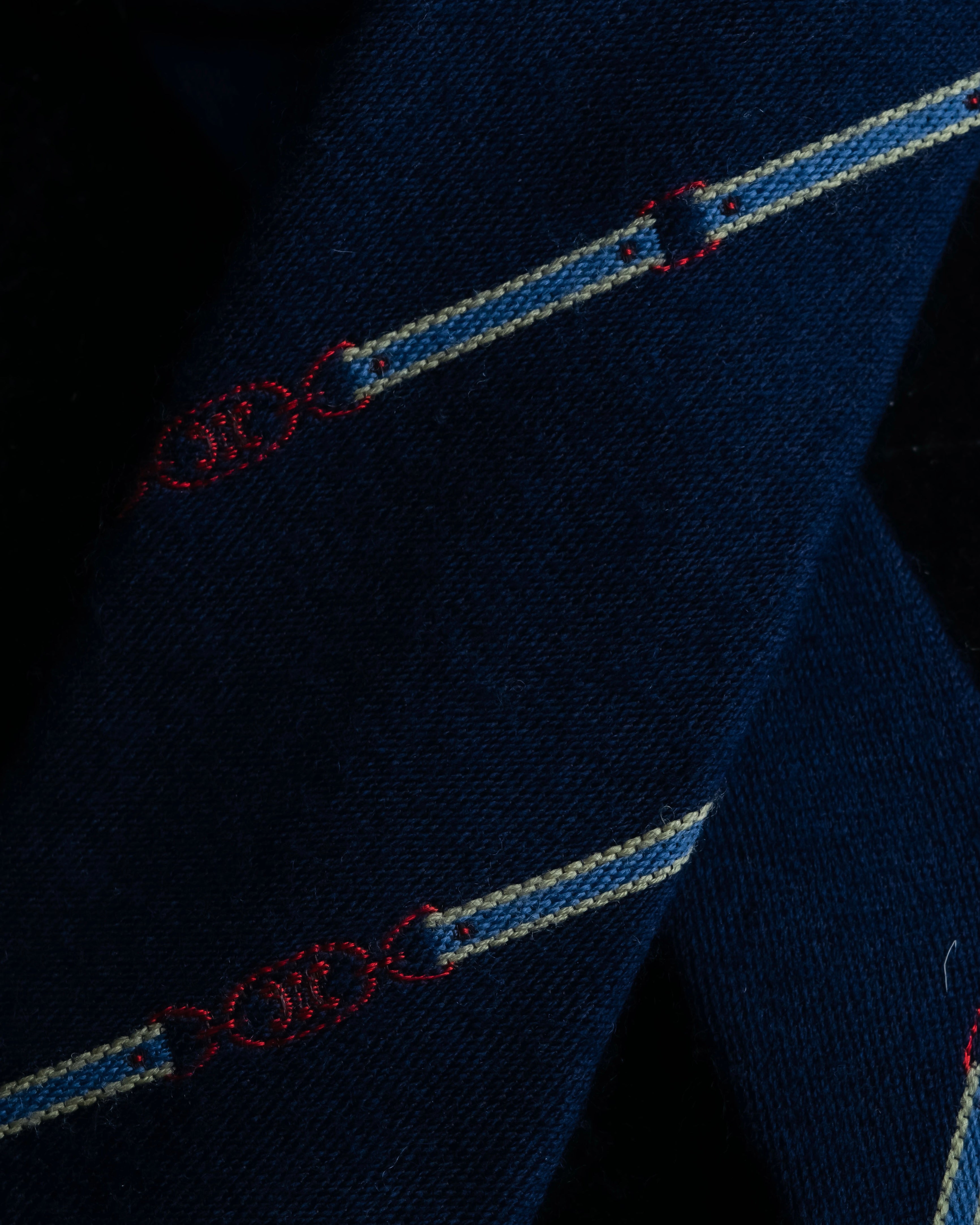 "CELINE" Chain stripe pattern silk necktie