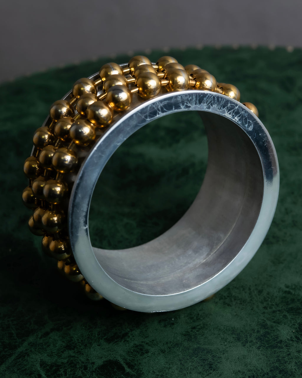 "MAISON MARGIELA" 10AW sphere design silver & gold combination bangle