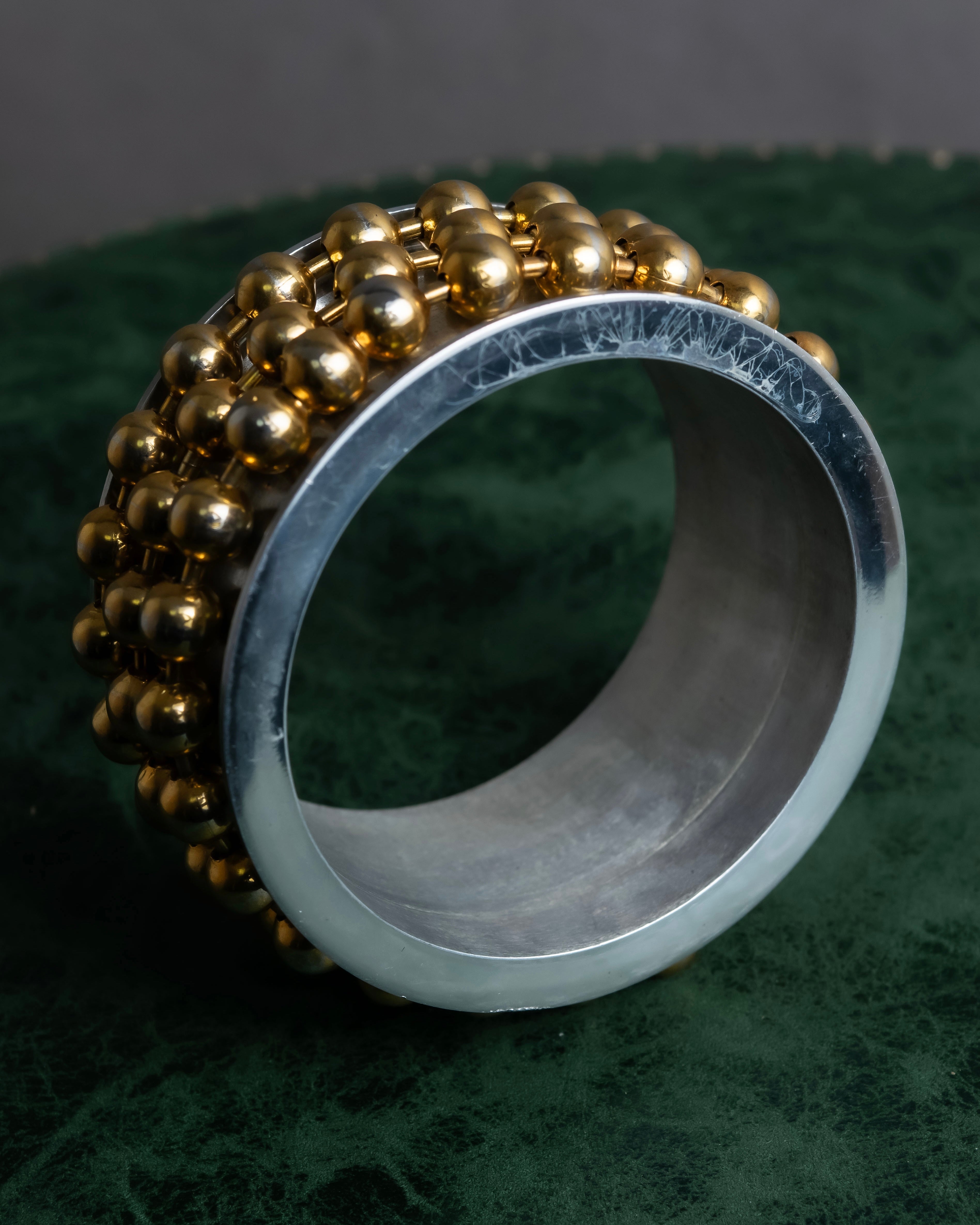 "MAISON MARGIELA" 10AW sphere design silver & gold combination bangle