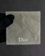 "DIOR" Logo engraved narrow silver ring