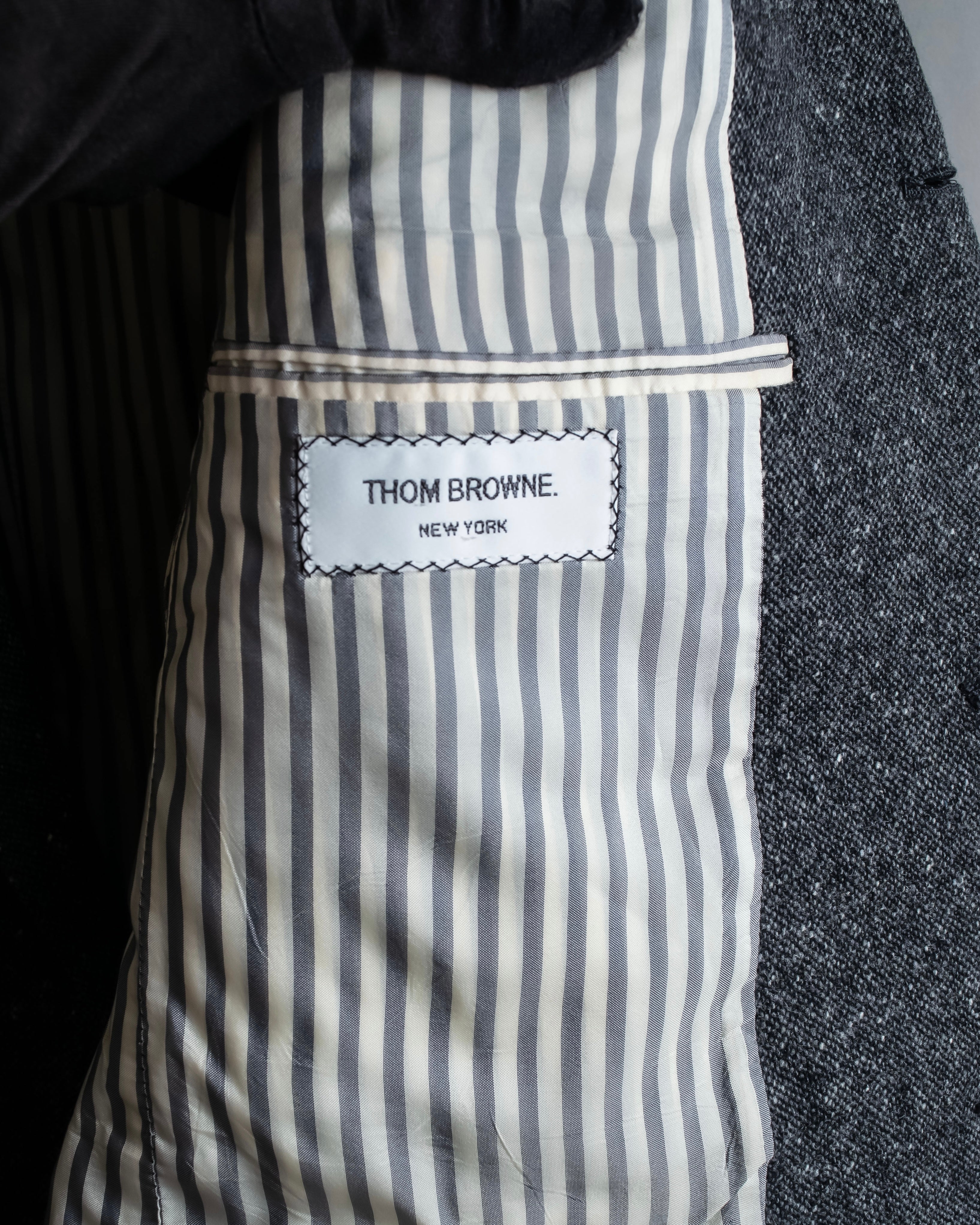 "THOM BROWNE" 3-button napped tweed tailored jacket