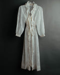 “Yves Saint Laurent” 80’s-90’s Sheer floral ruffle lingerie robe
