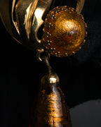 “GIANFRANCO FERRE“ 80’s-90’s Sculptural amber drop earrings