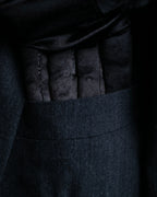 "COMME des GARCONS
HOMME" Notch lapel tailored jacket & wide tapered slacks charcoal gray set up