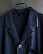 "CELINE" Piping design blue pajama set up